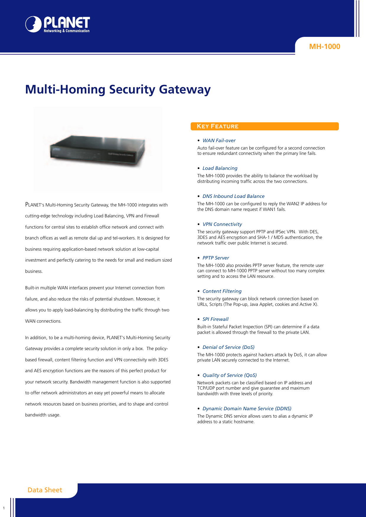 Page 1 of 2 - Planet-Technology Planet-Technology-Mh-1000-Users-Manual- C-MH1000-1_s2  Planet-technology-mh-1000-users-manual