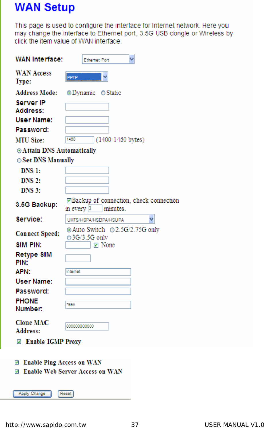  http://www.sapido.com.tw               37                      USER MANUAL V1.0  