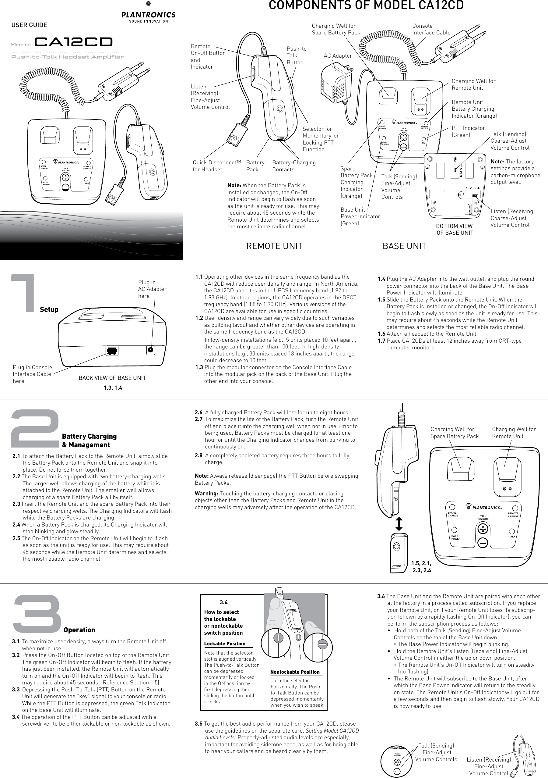Page 1 of 2 - Plantronics Plantronics-Ca12Cd-Users-Manual- Plantronics-ca12cd-users-manual