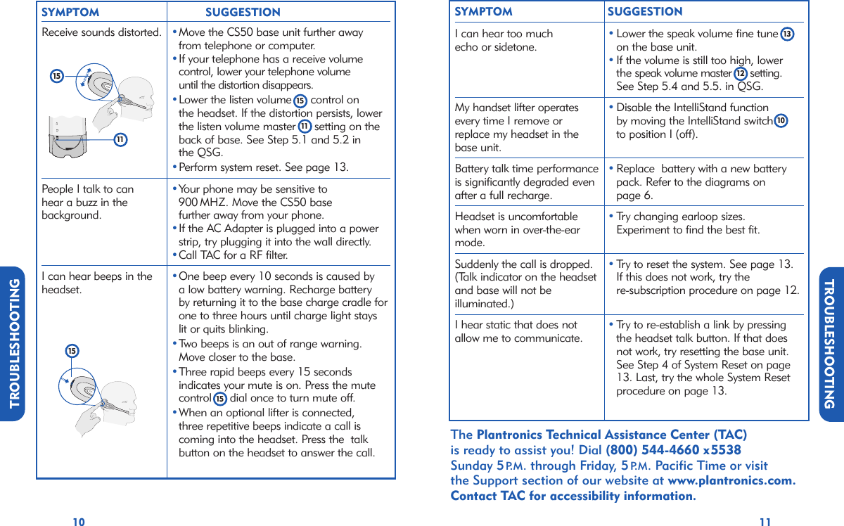 Page 6 of 9 - Plantronics Plantronics-Cs50-Owners-Manual CS50 PIB V8