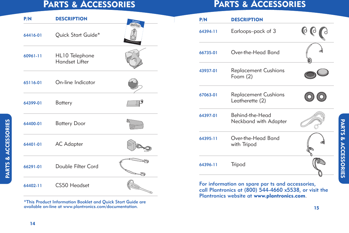 Page 8 of 9 - Plantronics Plantronics-Cs50-Owners-Manual CS50 PIB V8