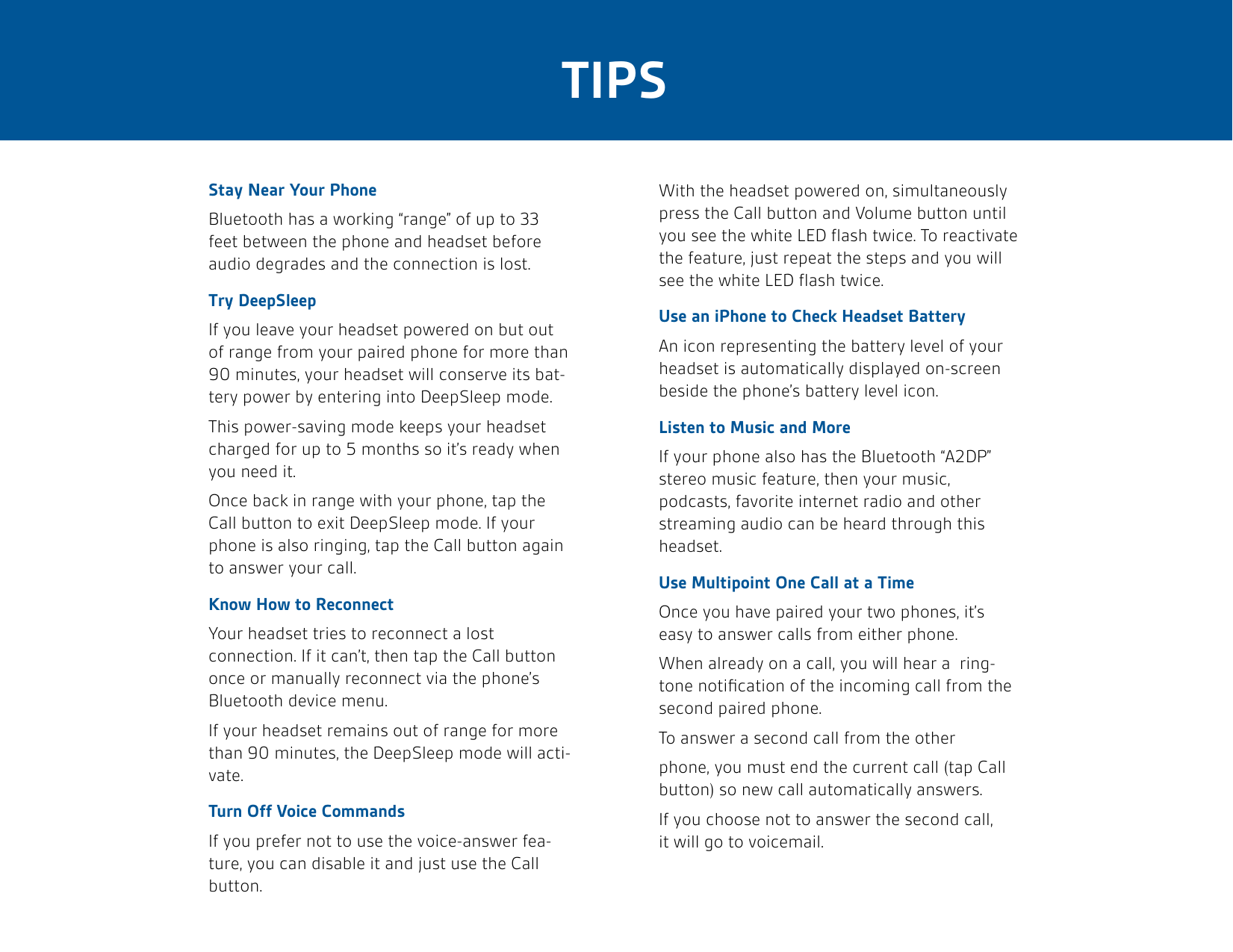 Page 5 of 7 - Plantronics Plantronics-M55-Owners-Manual