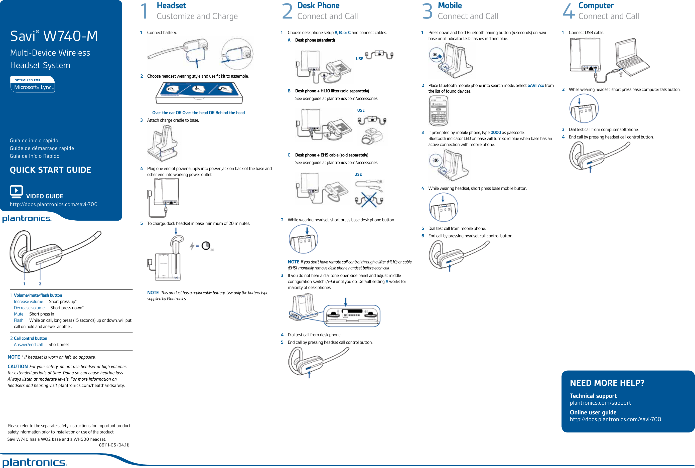 Page 1 of 1 - Plantronics Plantronics-Plantronics-Bluetooth-Headset-W740-M-Users-Manual-  Plantronics-plantronics-bluetooth-headset-w740-m-users-manual