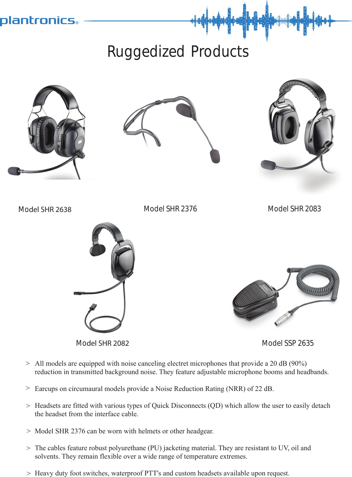 Page 1 of 2 - Plantronics 102026-00_CS5 15-JUN-12 Aviation Specials Data Sheet En