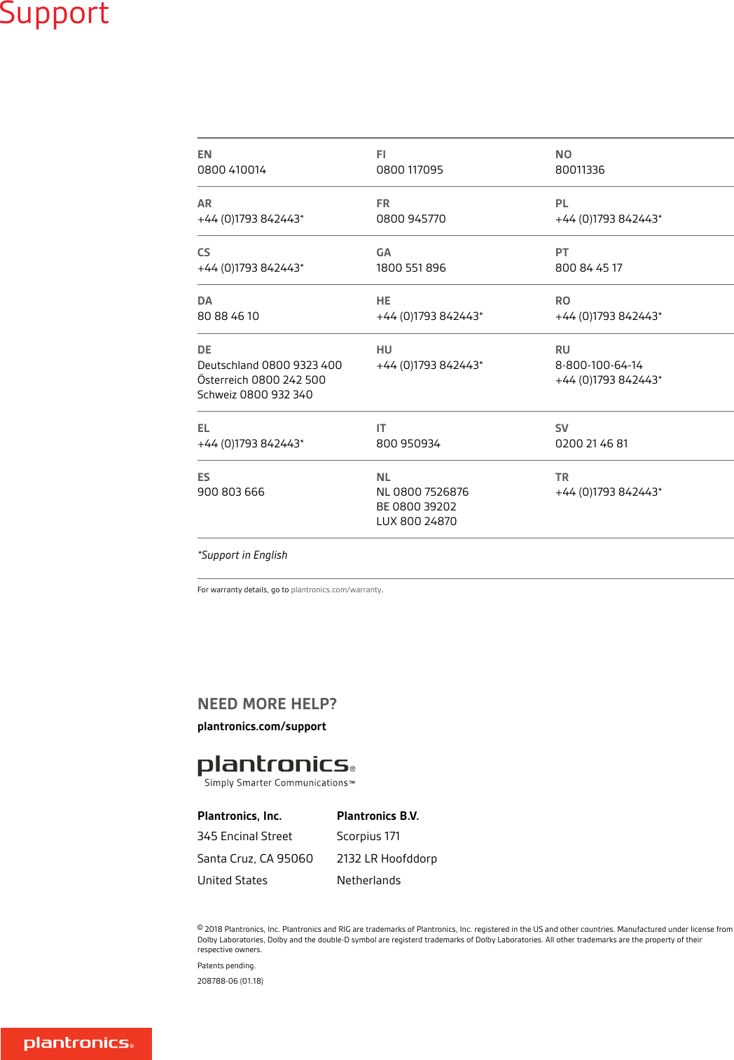 Page 7 of 7 - Plantronics  Rig-800-ug