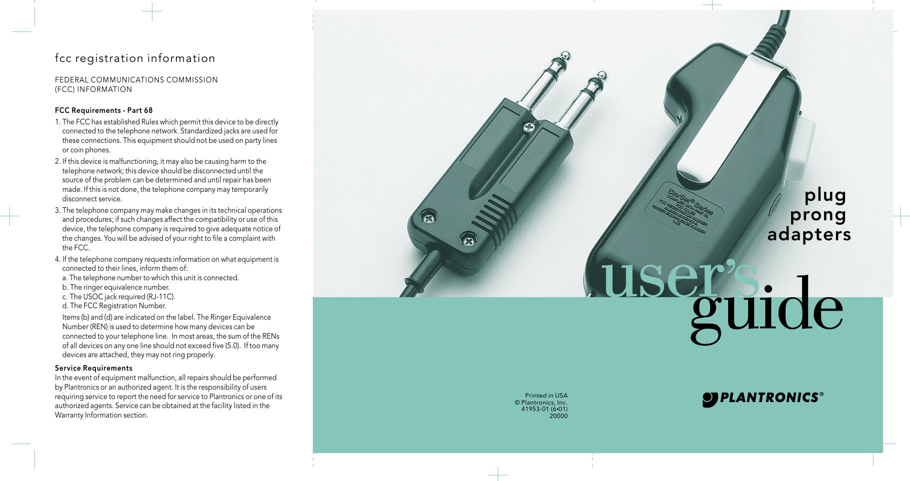 Page 2 of 2 - Plantronics Plug Prong Adapters Users Guide Shs1890-ug