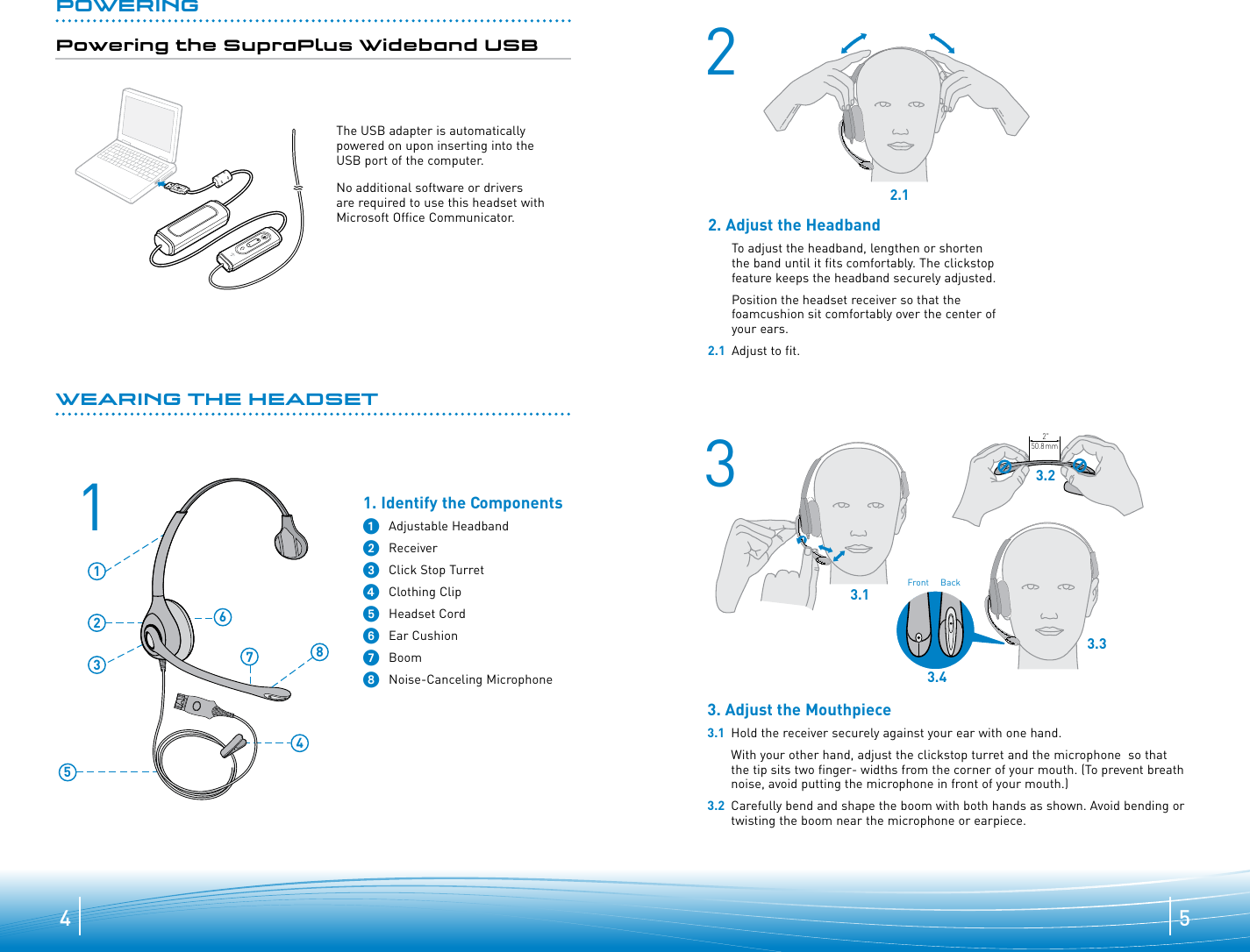 Page 3 of 5 - Plantronics SupraPlus Wideband USB UserGuide HW251N Supraplus-wideband-usb-ug