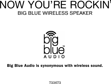 733673Big Blue Audio is synonymous with wireless sound.Now you’re rockiN’BIG BLUE WIRELESS SPEAKER 