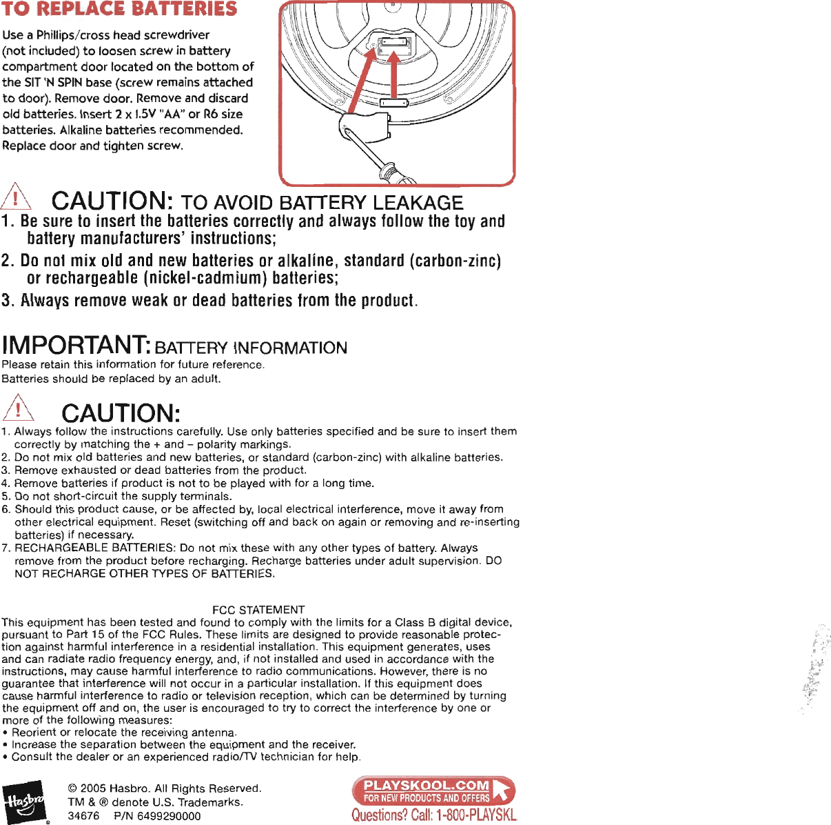 Page 4 of 4 - Playskool Playskool-Sit-N-Spin-34676-Users-Manual-  Playskool-sit-n-spin-34676-users-manual