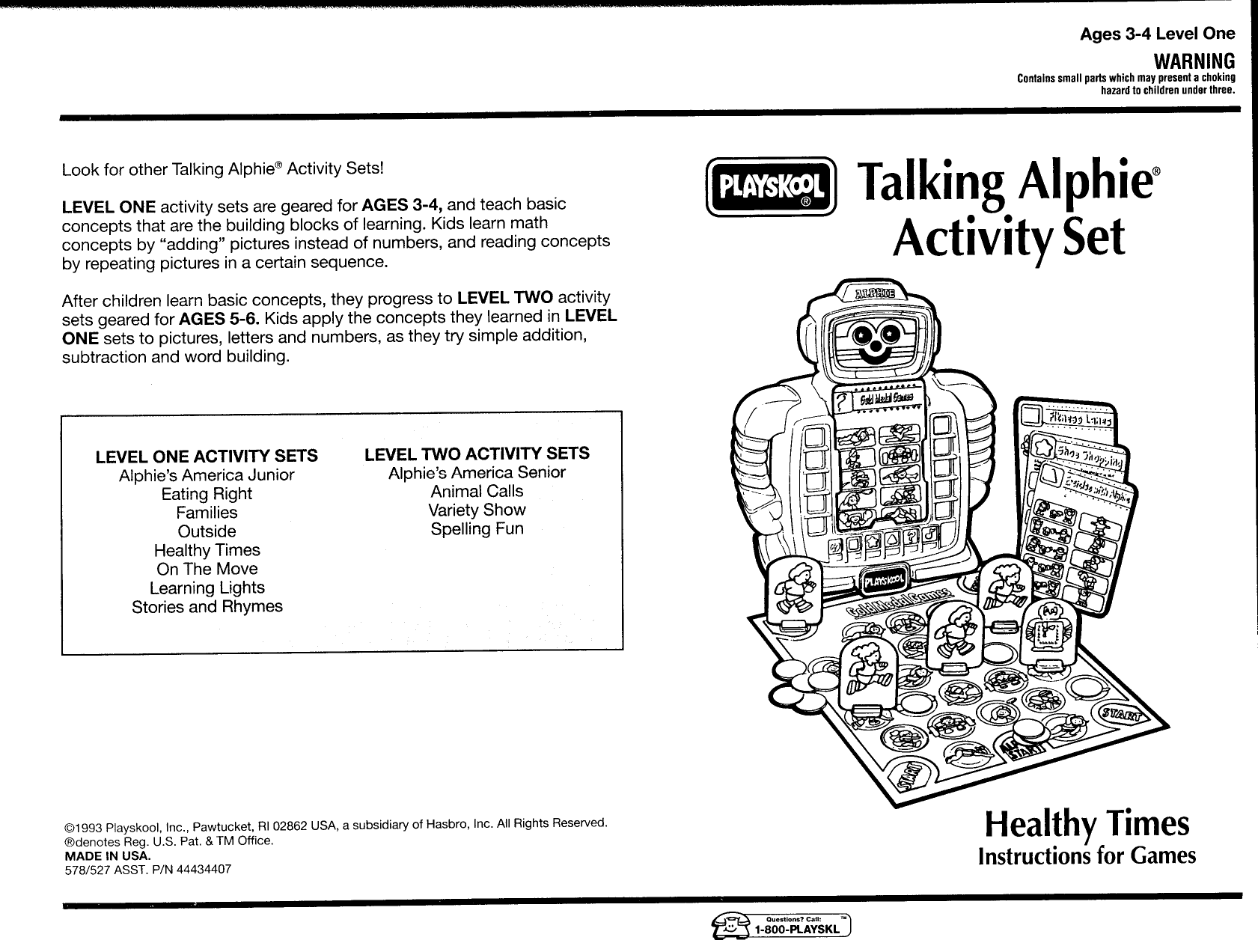 Page 1 of 2 - Playskool Playskool-Talking-Alphie-Activity-Set-Users-Manual-  Playskool-talking-alphie-activity-set-users-manual