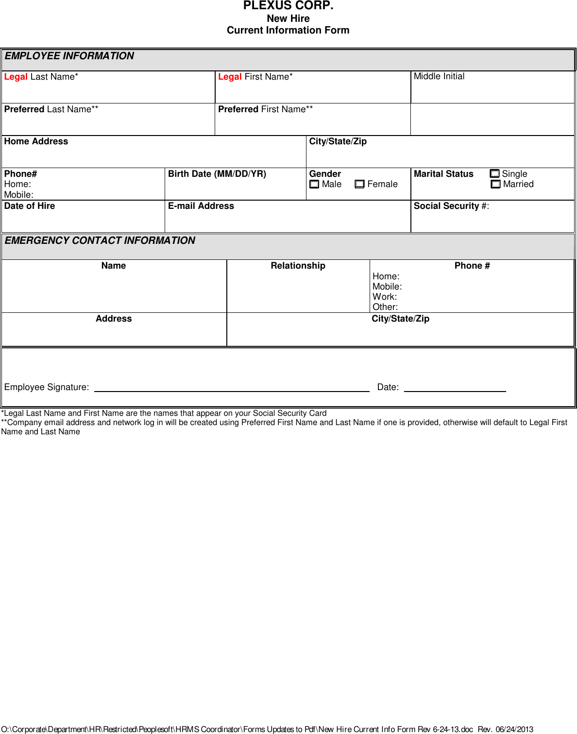 Page 2 of 8 - PLEXUS CORP  2017-new-hire-core-forms Updated-12-28-16
