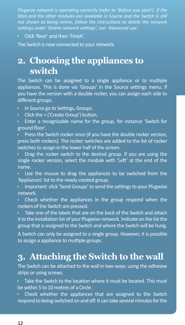 Page 12 of Plugwise SWITCH Plugwise Network Device User Manual 15a ZB9 SWITCH  INTL