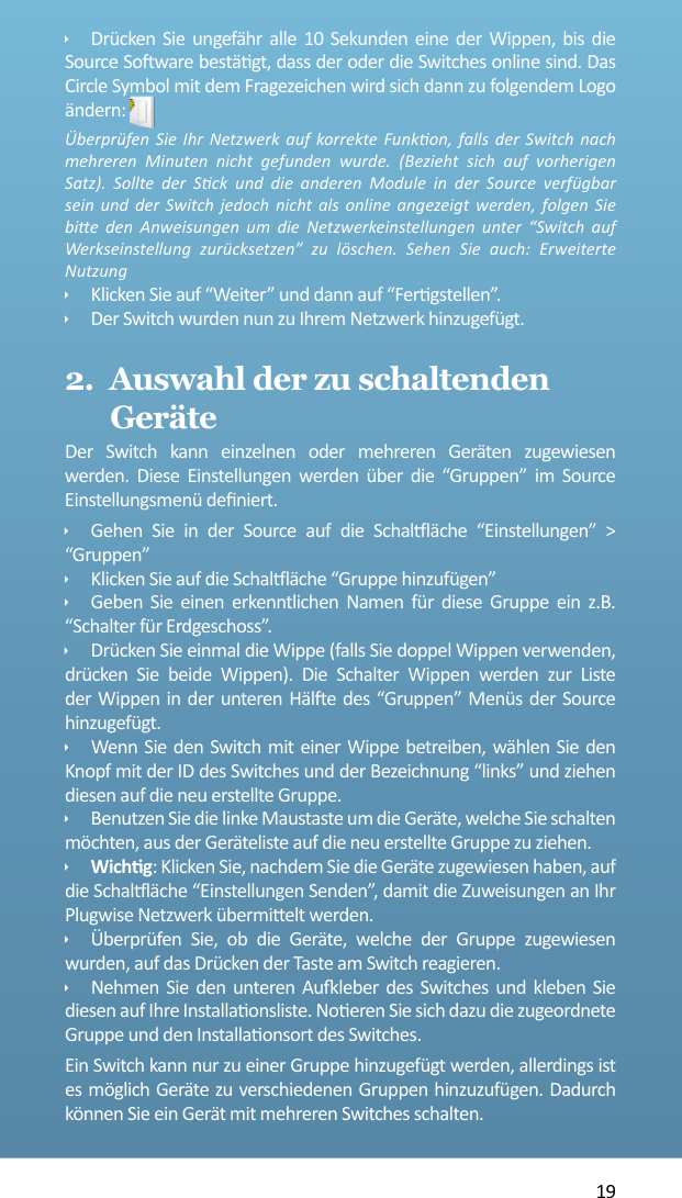 Page 19 of Plugwise SWITCH Plugwise Network Device User Manual 15a ZB9 SWITCH  INTL