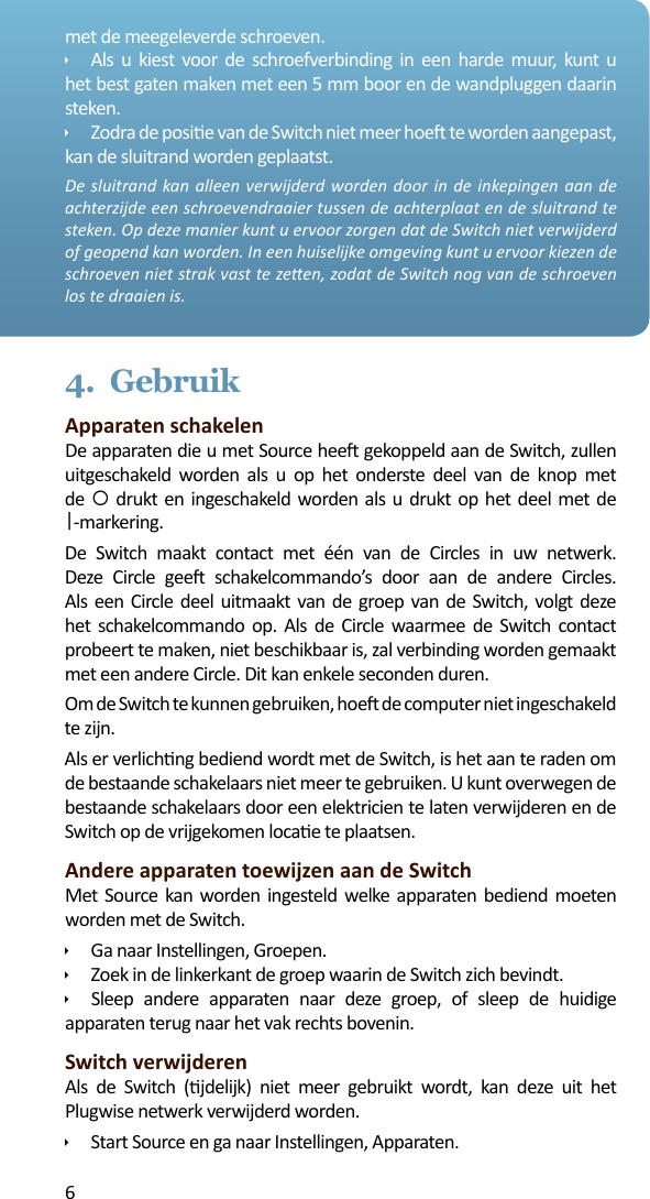 Page 6 of Plugwise SWITCH Plugwise Network Device User Manual 15a ZB9 SWITCH  INTL