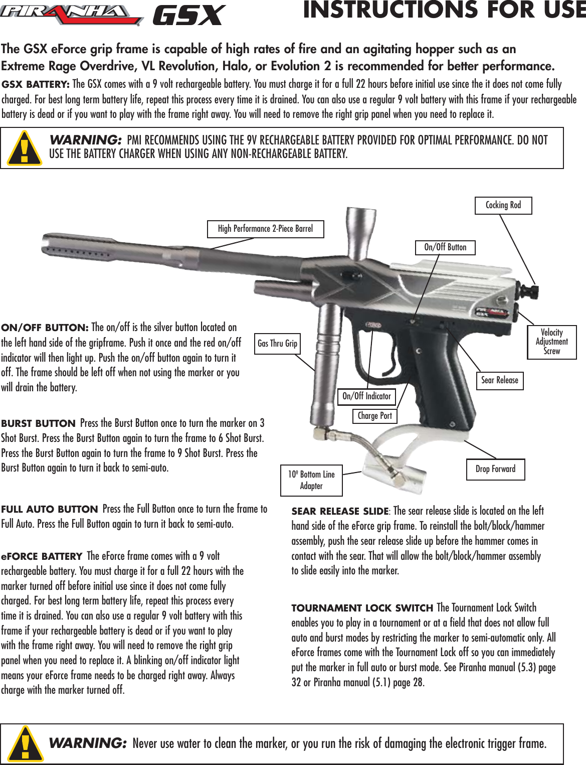 Page 1 of 2 - Pmi Pmi-Piranha-Gsx-Users-Manual-  Pmi-piranha-gsx-users-manual