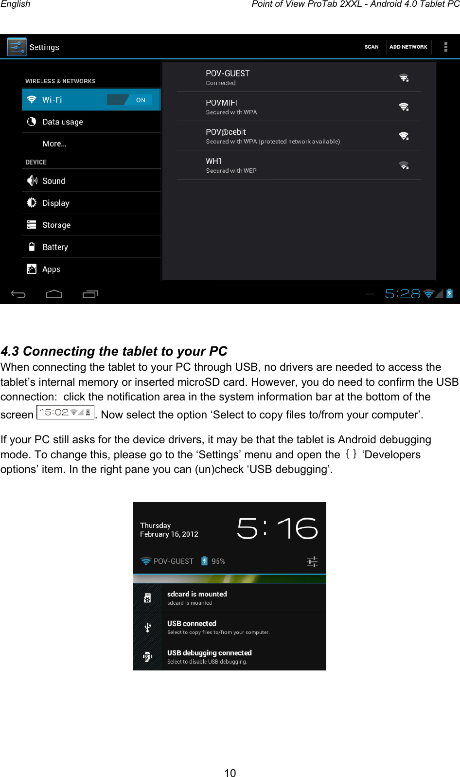 Page 10 of 12 - Point-Of-View Point-Of-View-Protab-2-Xxl-Android-4-0-Operating-Instructions-  Point-of-view-protab-2-xxl-android-4-0-operating-instructions