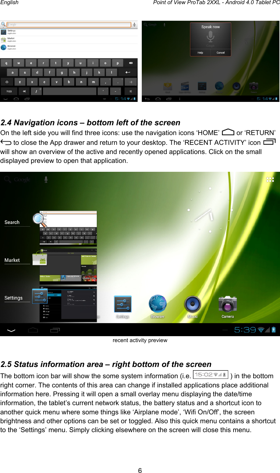 Point Of View Protab 2 Xxl Android 4 0 Operating Instructions