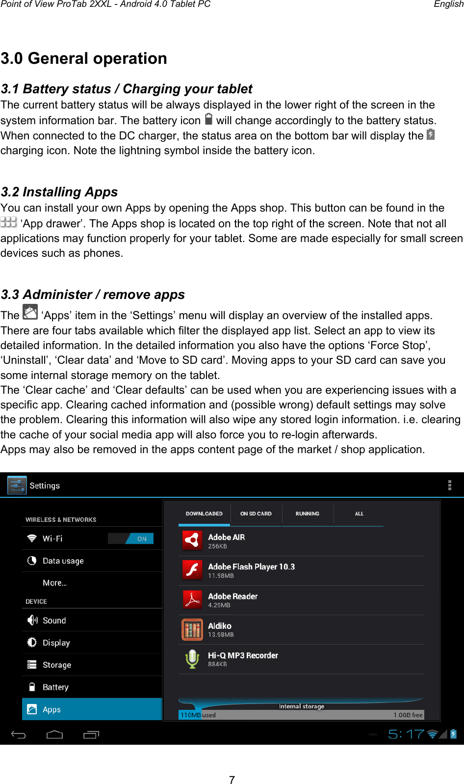 Page 7 of 12 - Point-Of-View Point-Of-View-Protab-2-Xxl-Android-4-0-Operating-Instructions-  Point-of-view-protab-2-xxl-android-4-0-operating-instructions