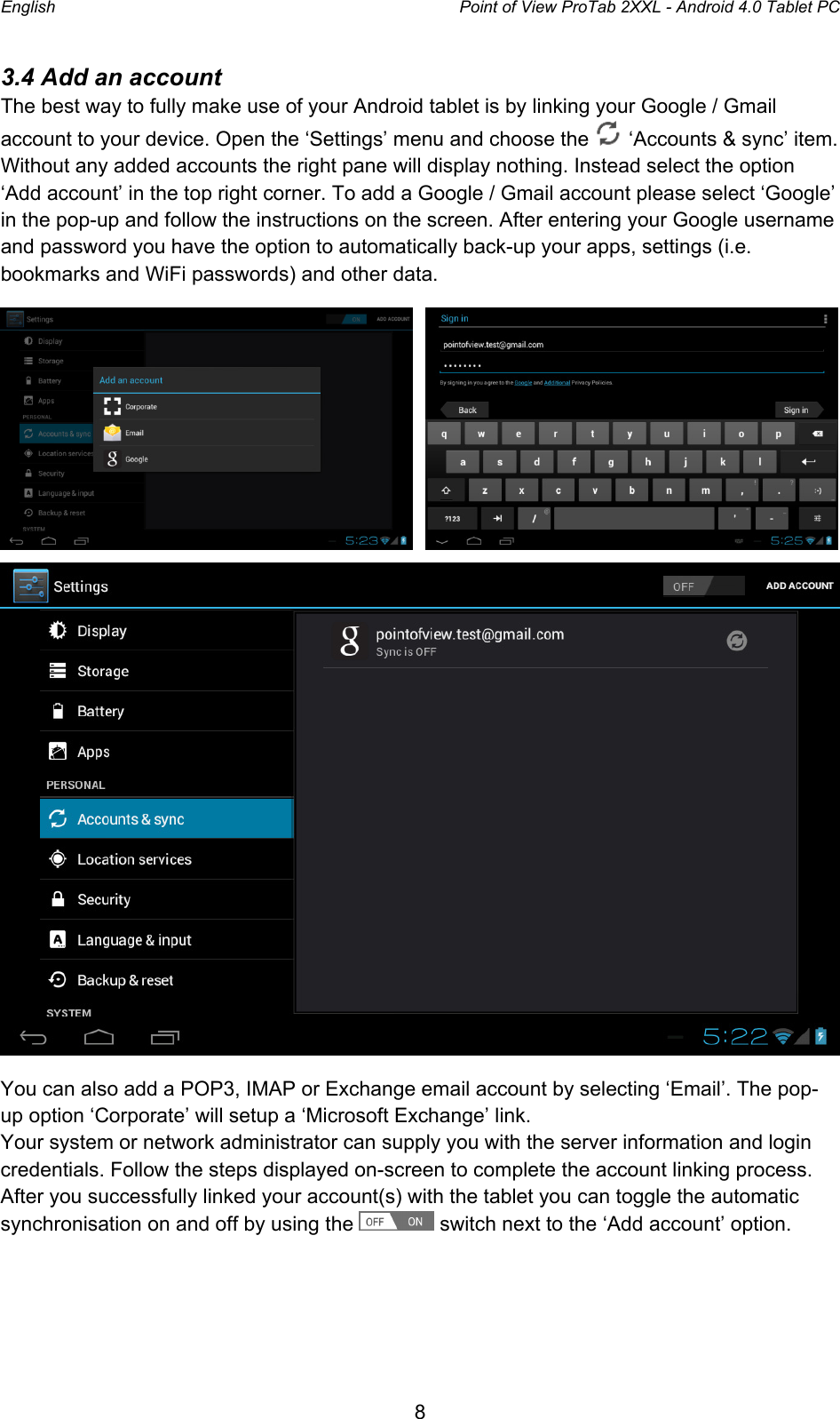 Page 8 of 12 - Point-Of-View Point-Of-View-Protab-2-Xxl-Android-4-0-Operating-Instructions-  Point-of-view-protab-2-xxl-android-4-0-operating-instructions