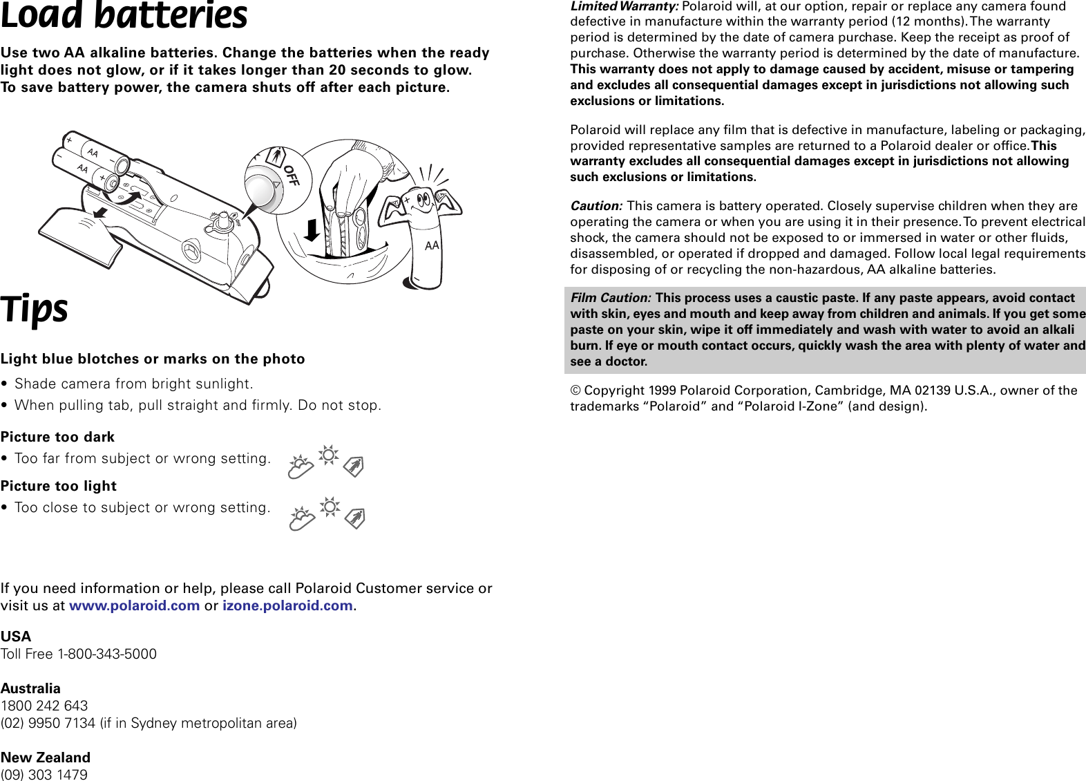 Page 2 of 2 - Polaroid Polaroid-I-Zone-Operating-Instructions- IW_ENG  Polaroid-i-zone-operating-instructions