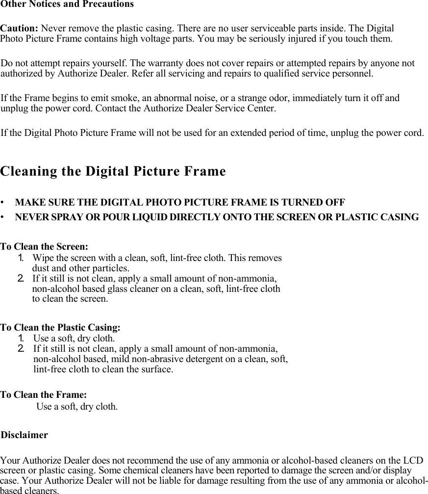 Page 3 of 8 - Polaroid Polaroid-Idf-0560-Users-Manual IDF-0560 Digital Picture Frame Manual 20060802