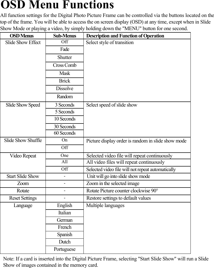 Page 6 of 8 - Polaroid Polaroid-Idf-0560-Users-Manual IDF-0560 Digital Picture Frame Manual 20060802