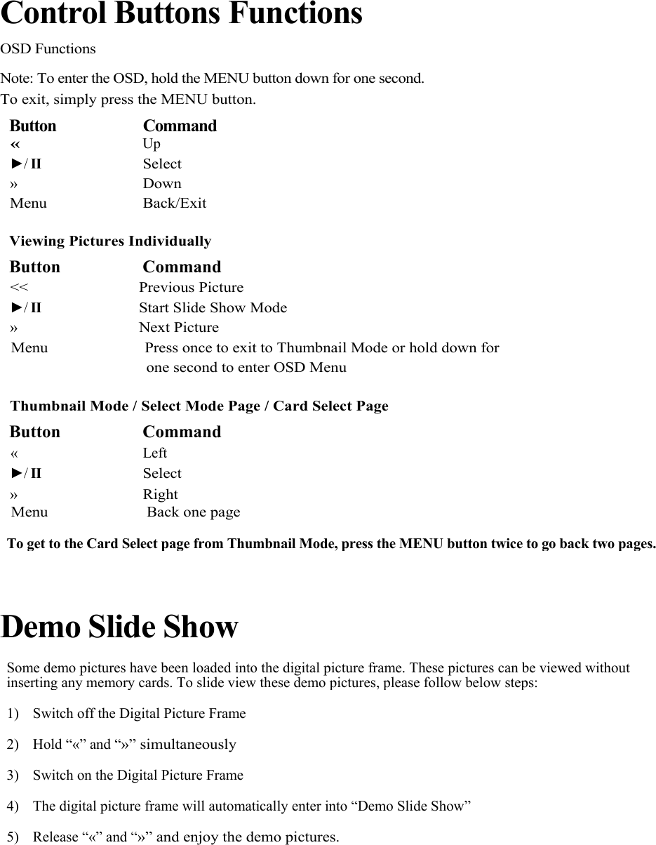 Page 7 of 8 - Polaroid Polaroid-Idf-0560-Users-Manual IDF-0560 Digital Picture Frame Manual 20060802