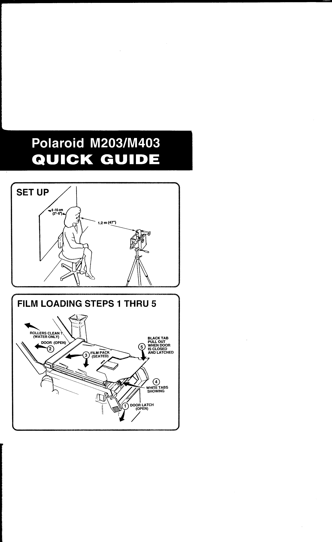 Page 1 of 2 - Polaroid Polaroid-Miniportrait-203-Quick-Guide- 203/403 Quick Guide  Polaroid-miniportrait-203-quick-guide