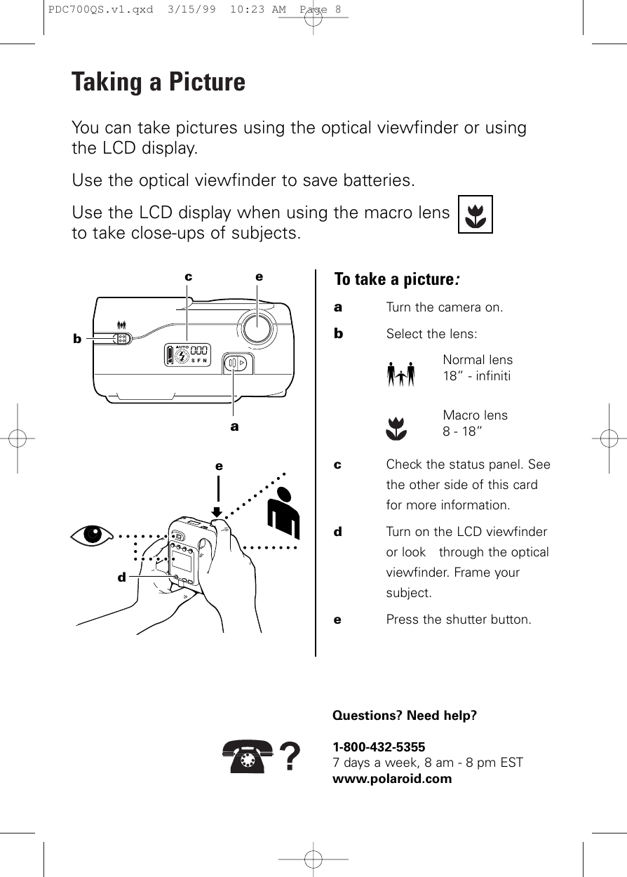 Page 7 of 8 - Polaroid Polaroid-Photomax-Pdc-700-Quick-Start-Manual- PDC700QS.v1  Polaroid-photomax-pdc-700-quick-start-manual