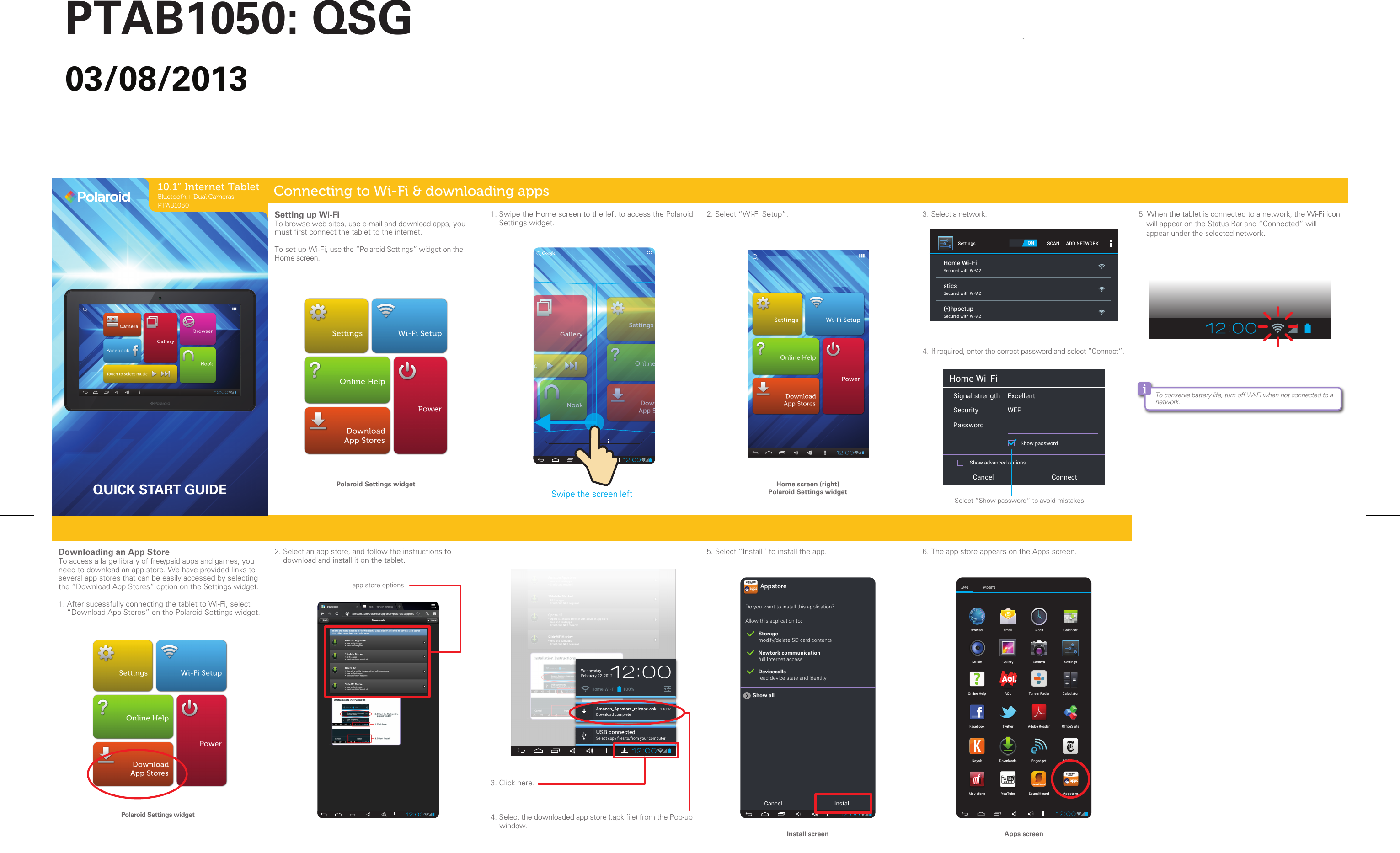 Page 1 of 1 - Polaroid Polaroid-Ptab1050-10-Internet-Tablet-Ptab1050-Users-Manual- [PTAB1050] QSG  20130308 Polaroid-ptab1050-10-internet-tablet-ptab1050-users-manual
