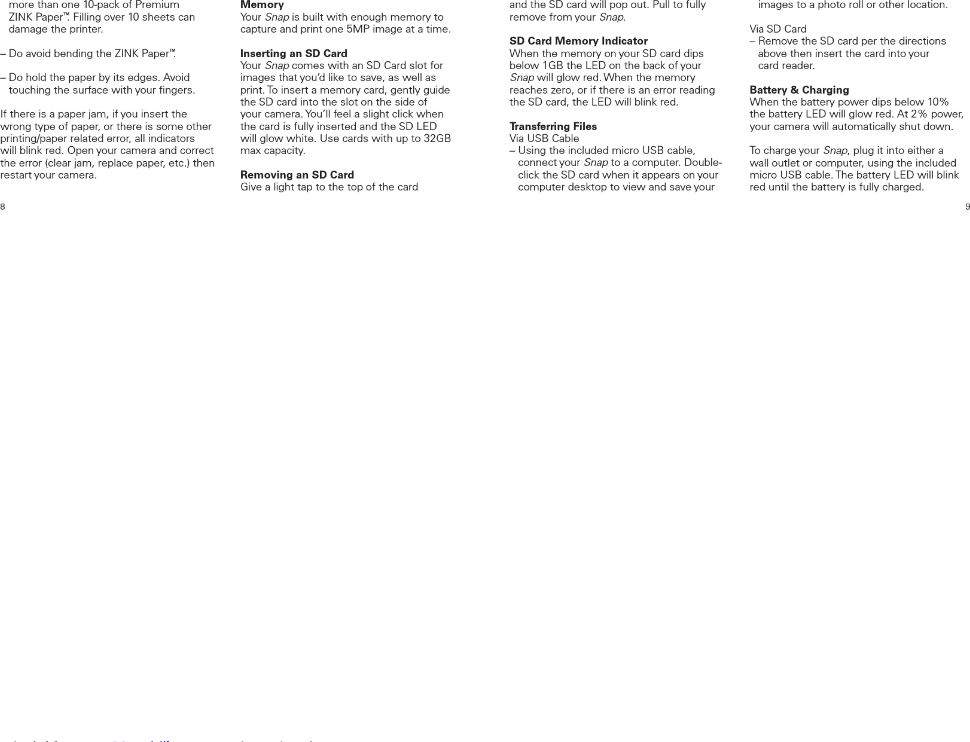 Page 6 of 12 - Polaroid Polaroid-Snap-User-Manual- Polaroid-snap-user-manual-1003099  Polaroid-snap-user-manual