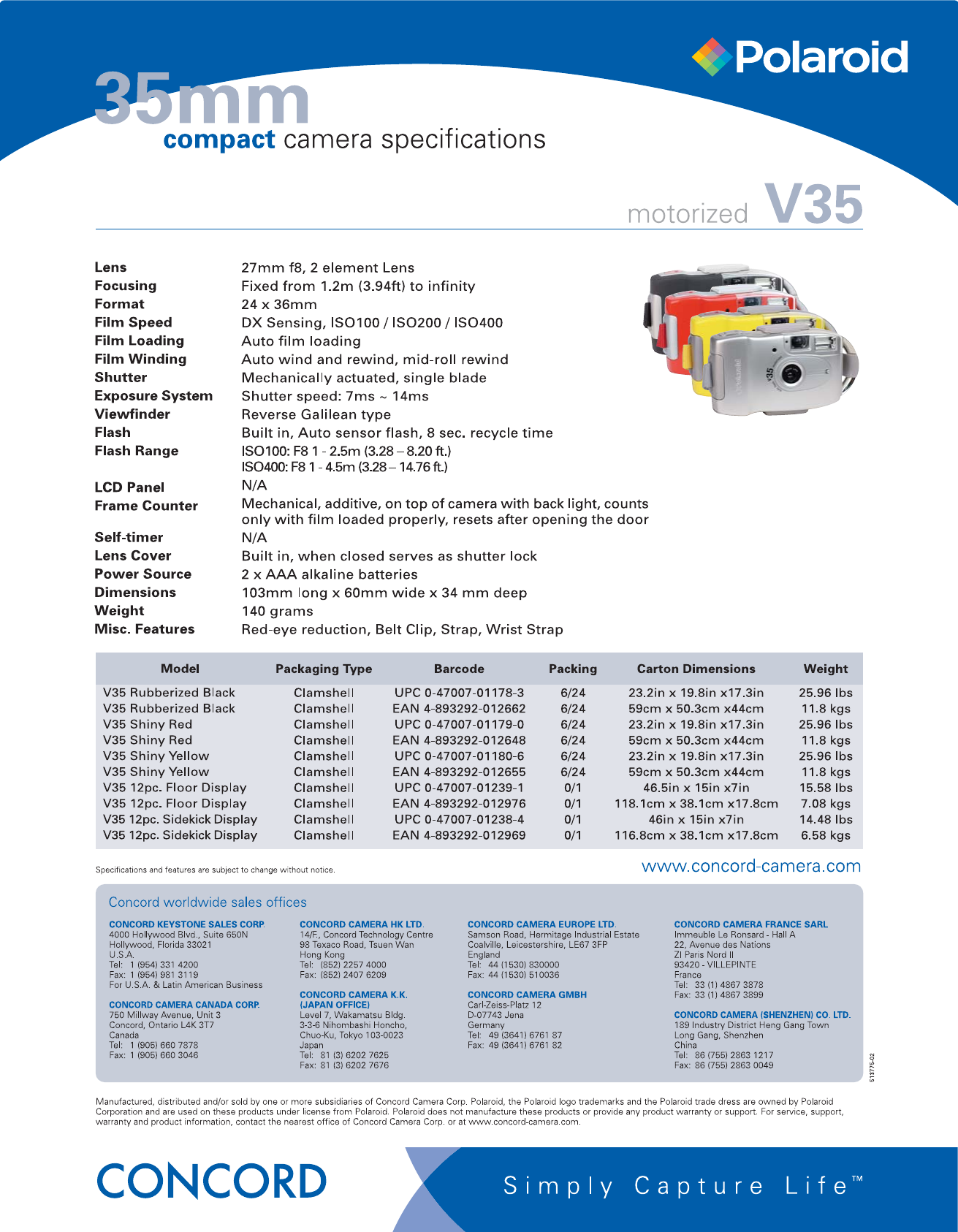 Page 2 of 2 - Polaroid Polaroid-V35-Users-Manual- V35 Sell Sheet (513775-02)  Polaroid-v35-users-manual