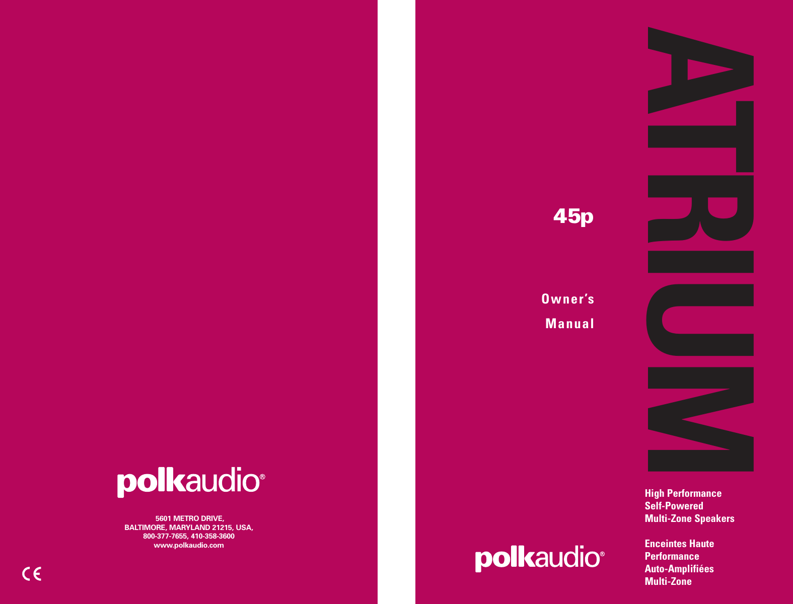 Page 1 of 10 - Polk-Audio Polk-Audio-Atrium-45-High-Performance-Self-Powered-Multi-Zone-S-45P-Users-Manual- Trium45pManual.qk  Polk-audio-atrium-45-high-performance-self-powered-multi-zone-s-45p-users-manual