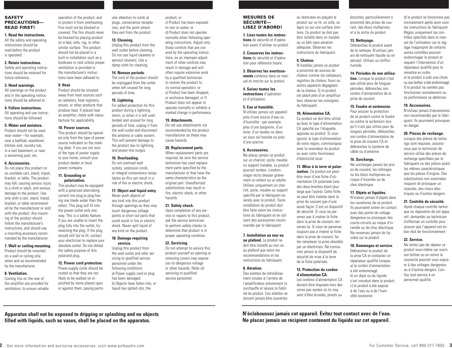 Page 2 of 10 - Polk-Audio Polk-Audio-Atrium-45-High-Performance-Self-Powered-Multi-Zone-S-45P-Users-Manual- Trium45pManual.qk  Polk-audio-atrium-45-high-performance-self-powered-multi-zone-s-45p-users-manual