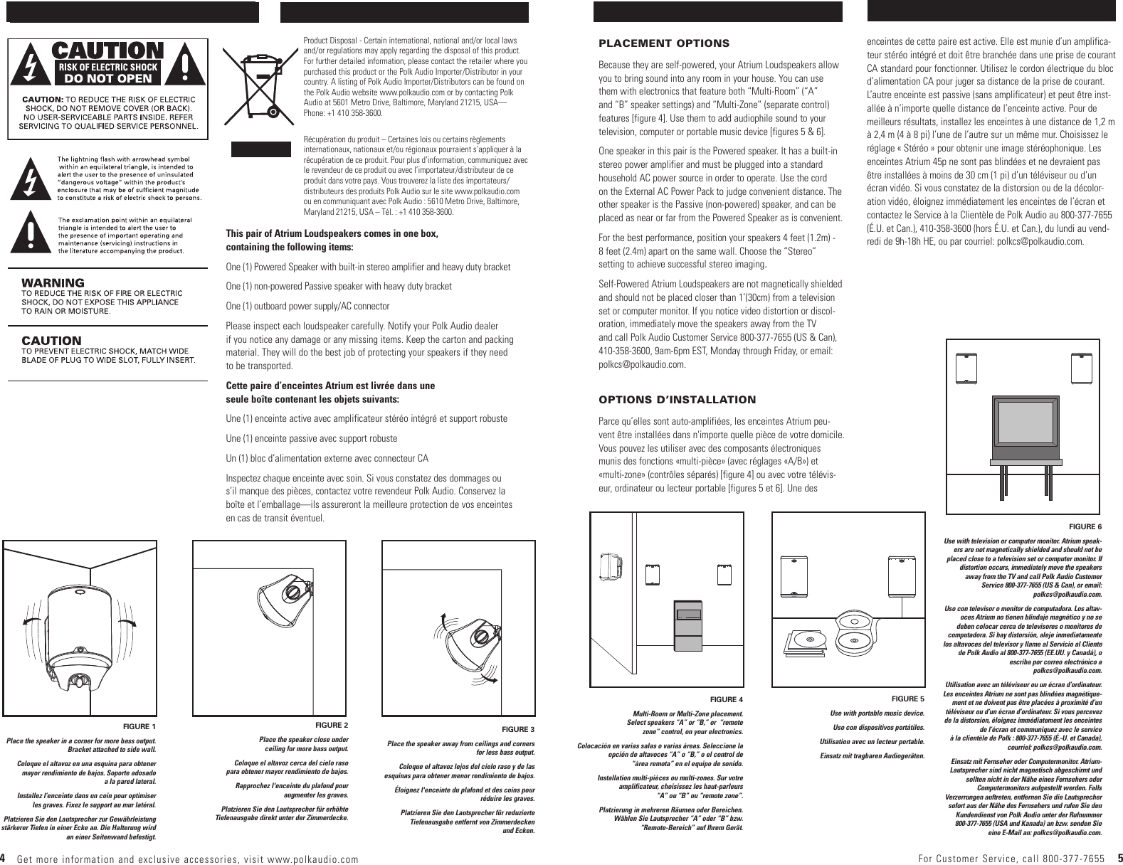 Page 3 of 10 - Polk-Audio Polk-Audio-Atrium-45-High-Performance-Self-Powered-Multi-Zone-S-45P-Users-Manual- Trium45pManual.qk  Polk-audio-atrium-45-high-performance-self-powered-multi-zone-s-45p-users-manual