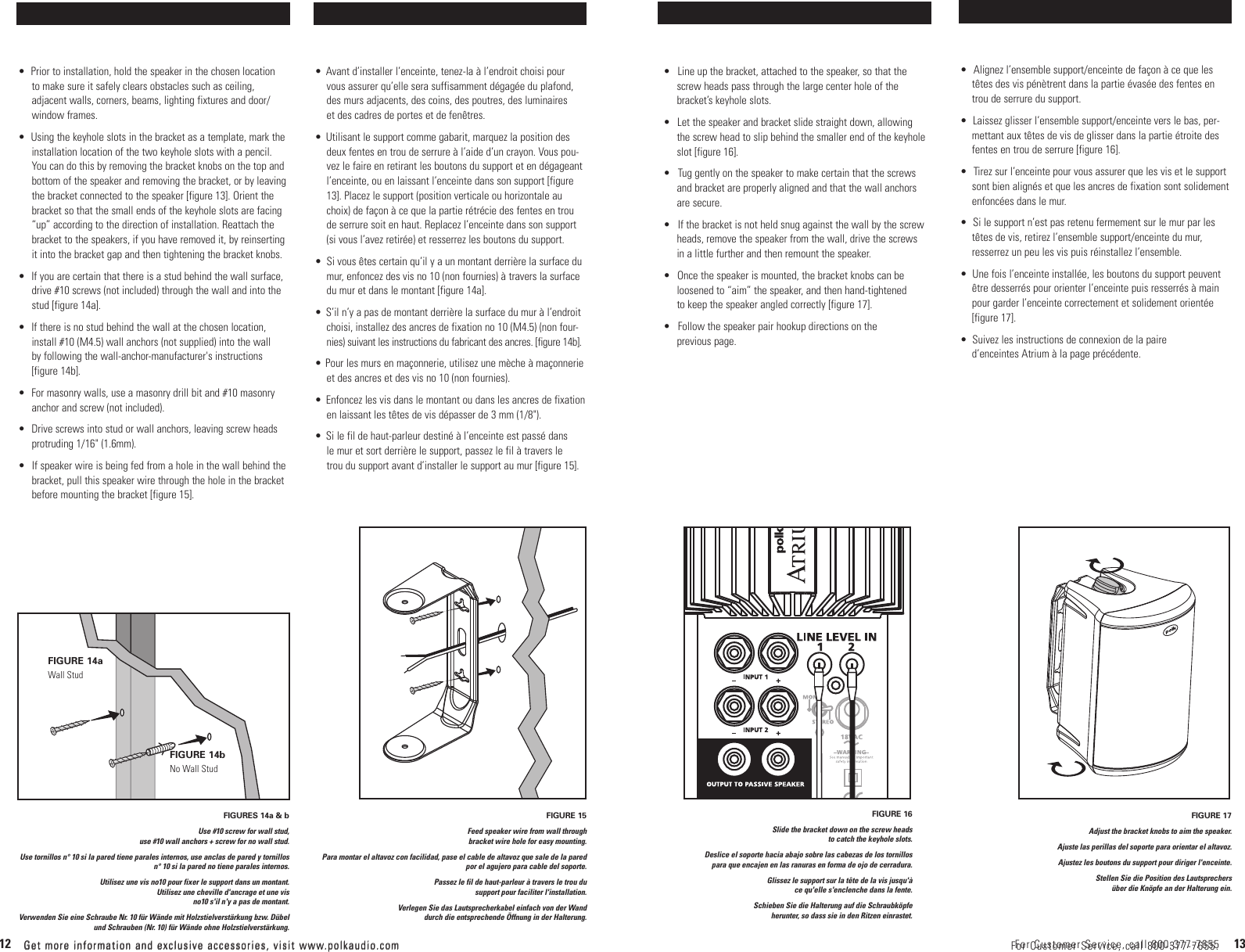 Page 7 of 10 - Polk-Audio Polk-Audio-Atrium-45-High-Performance-Self-Powered-Multi-Zone-S-45P-Users-Manual- Trium45pManual.qk  Polk-audio-atrium-45-high-performance-self-powered-multi-zone-s-45p-users-manual