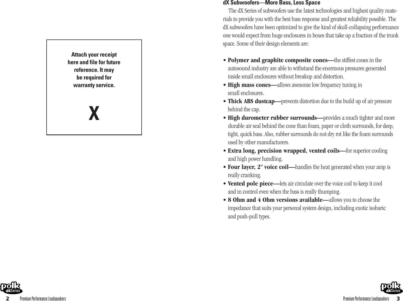 Page 2 of 7 - Polk-Audio Polk-Audio-Dx8-Users-Manual- DX Subwoofer Manual  Polk-audio-dx8-users-manual
