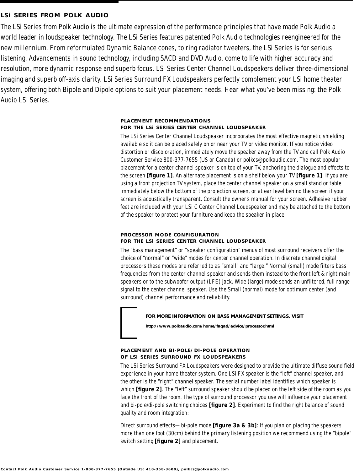 Page 2 of 8 - Polk-Audio Polk-Audio-Lsi-Fx-Users-Manual- LSiC,FXManual.qk  Polk-audio-lsi-fx-users-manual