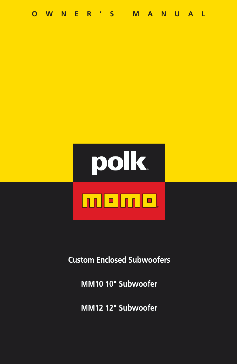 Page 1 of 5 - Polk-Audio Polk-Audio-Momo-Mm10-Users-Manual- MM10 MM12 Subwoofer Manual  Polk-audio-momo-mm10-users-manual