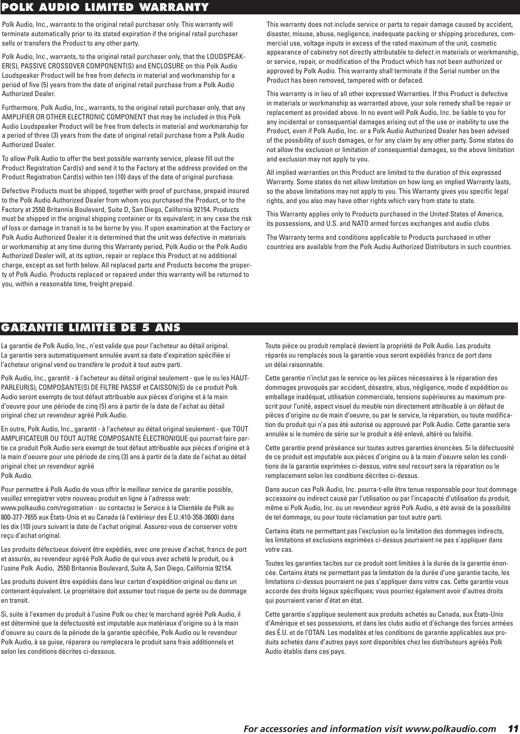 Page 11 of 12 - Polk-Audio Polk-Audio-Psw-303-Users-Manual- PSW303/404/505Manual.qk  Polk-audio-psw-303-users-manual