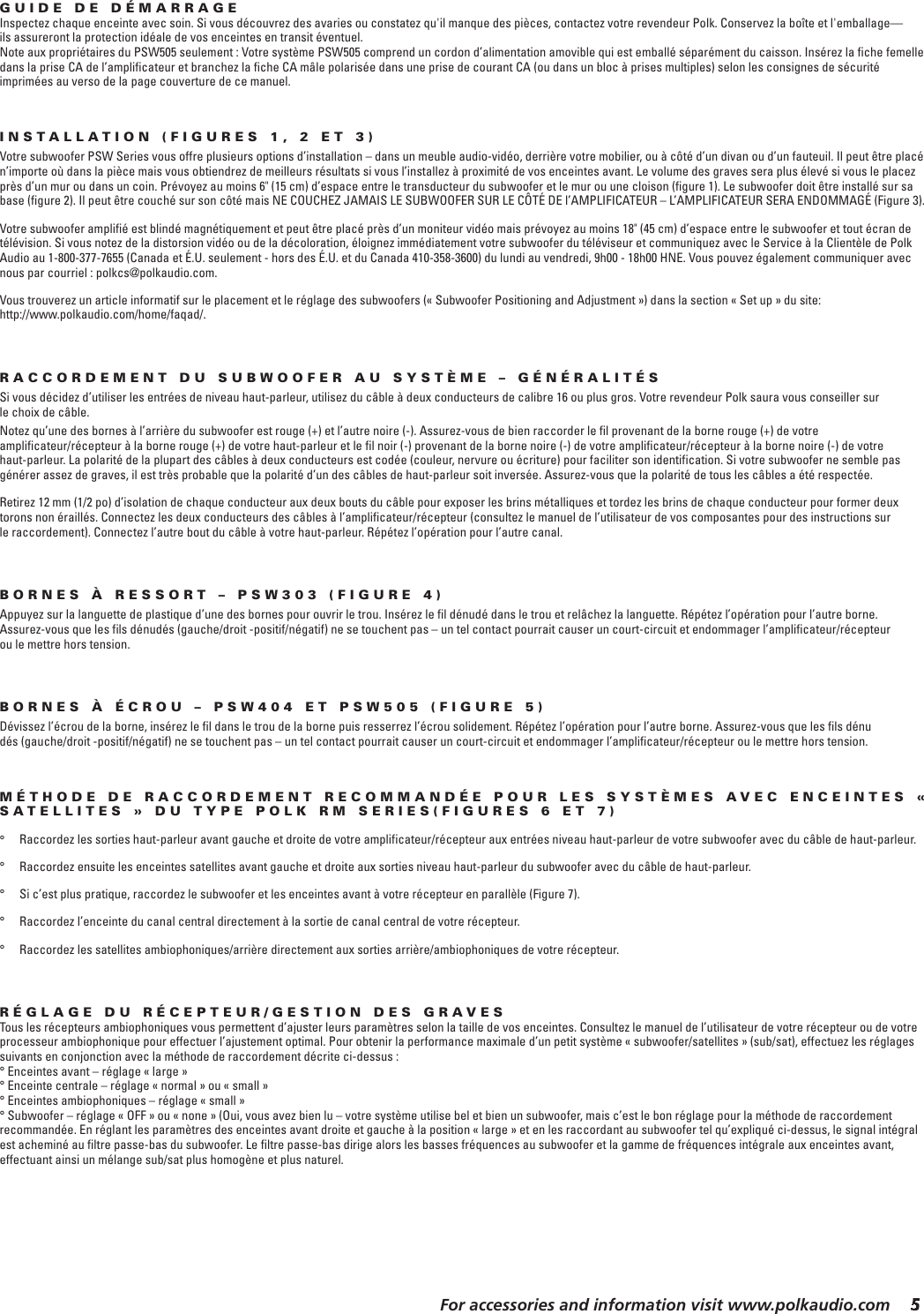 Page 5 of 12 - Polk-Audio Polk-Audio-Psw-303-Users-Manual- PSW303/404/505Manual.qk  Polk-audio-psw-303-users-manual