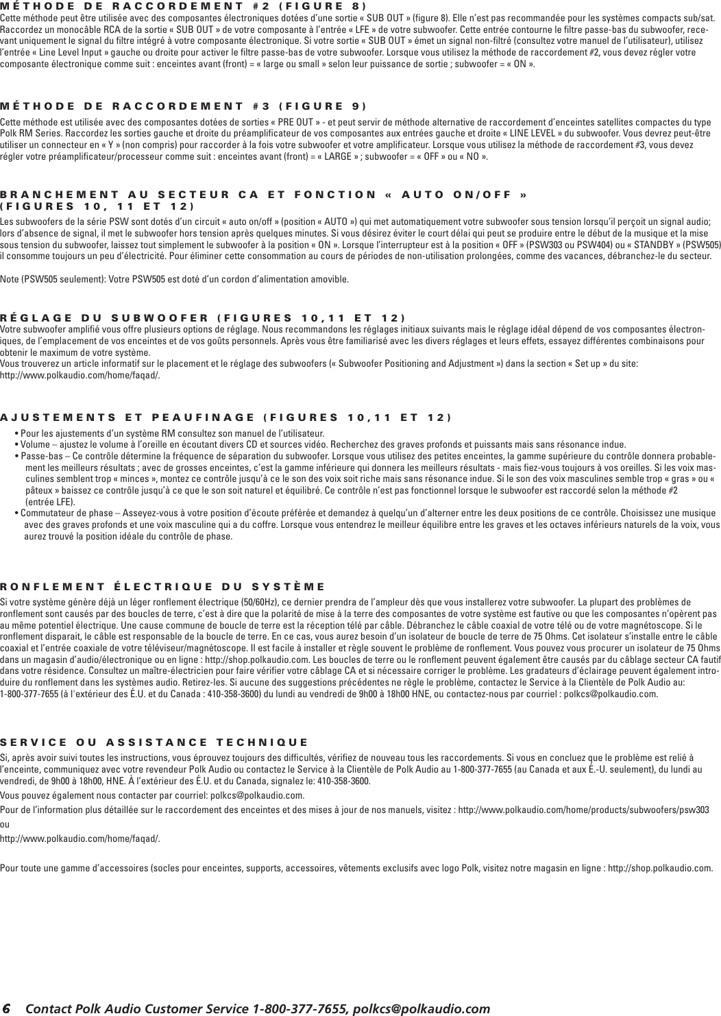 Page 6 of 12 - Polk-Audio Polk-Audio-Psw-303-Users-Manual- PSW303/404/505Manual.qk  Polk-audio-psw-303-users-manual