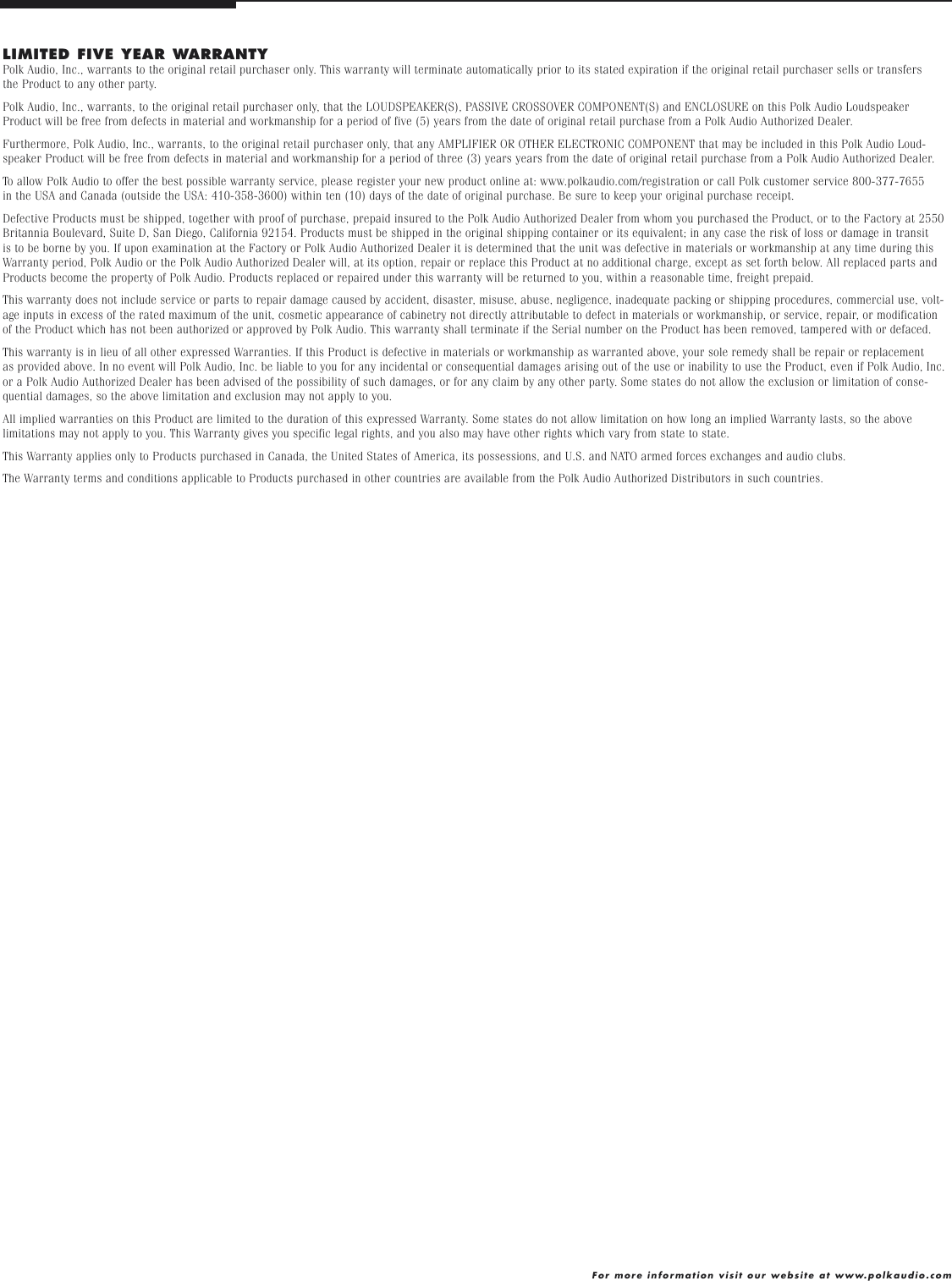 Page 7 of 8 - Polk-Audio Polk-Audio-Rti12-Users-Manual- RTi_4_6_8_10_12_MN  Polk-audio-rti12-users-manual