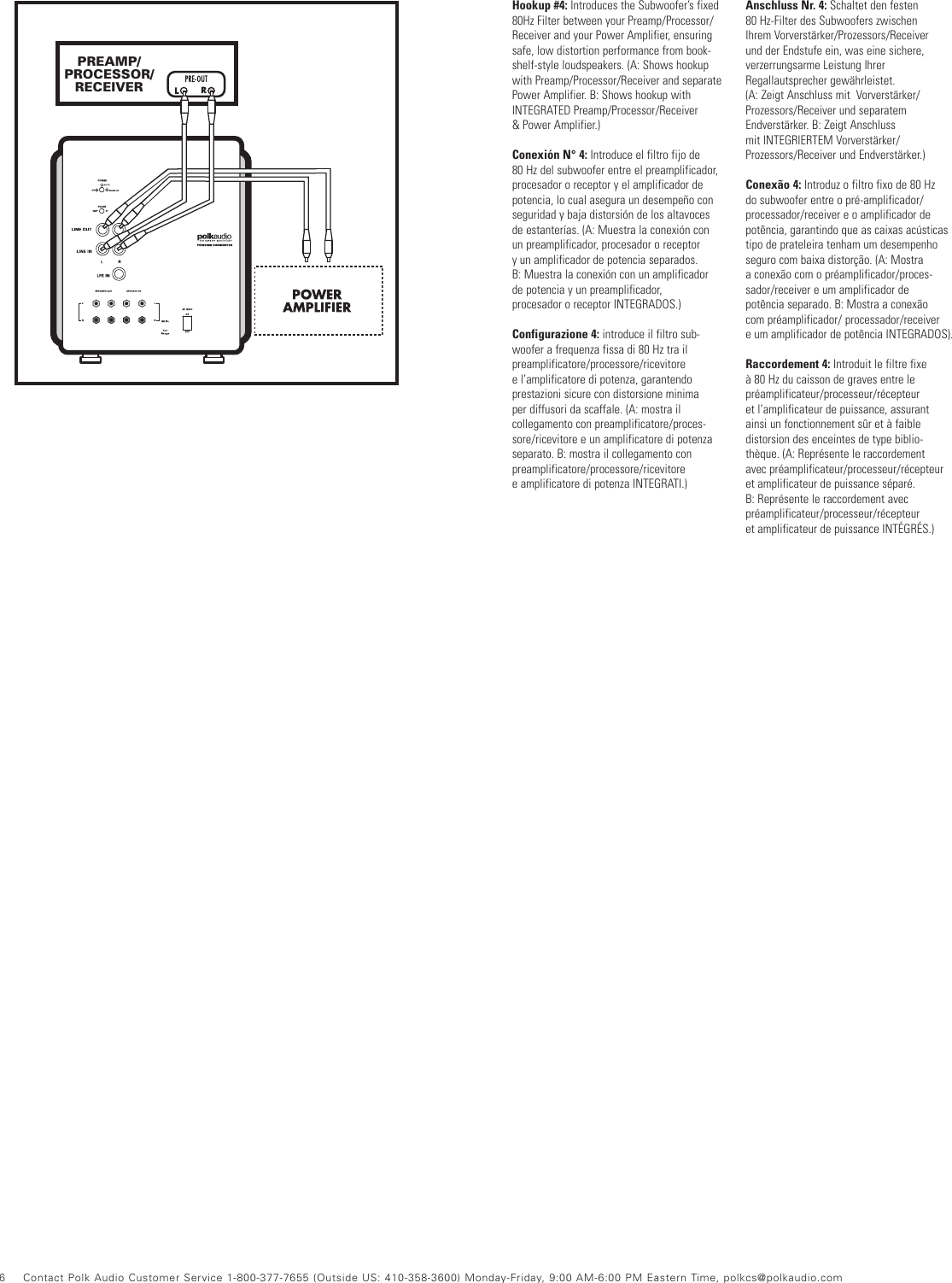 Page 6 of 8 - Polk-Audio Polk-Audio-Speaker-Psw1000-Users-Manual- PSW1000 Subwoofer Manual  Polk-audio-speaker-psw1000-users-manual