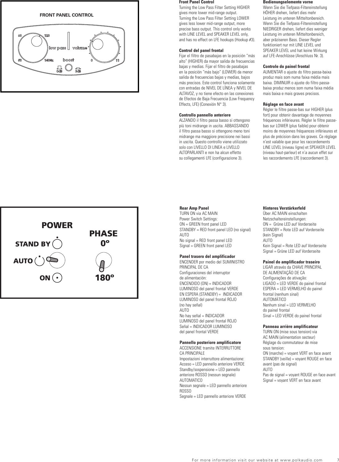 Polk Audio Speaker Psw1000 Users Manual Subwoofer