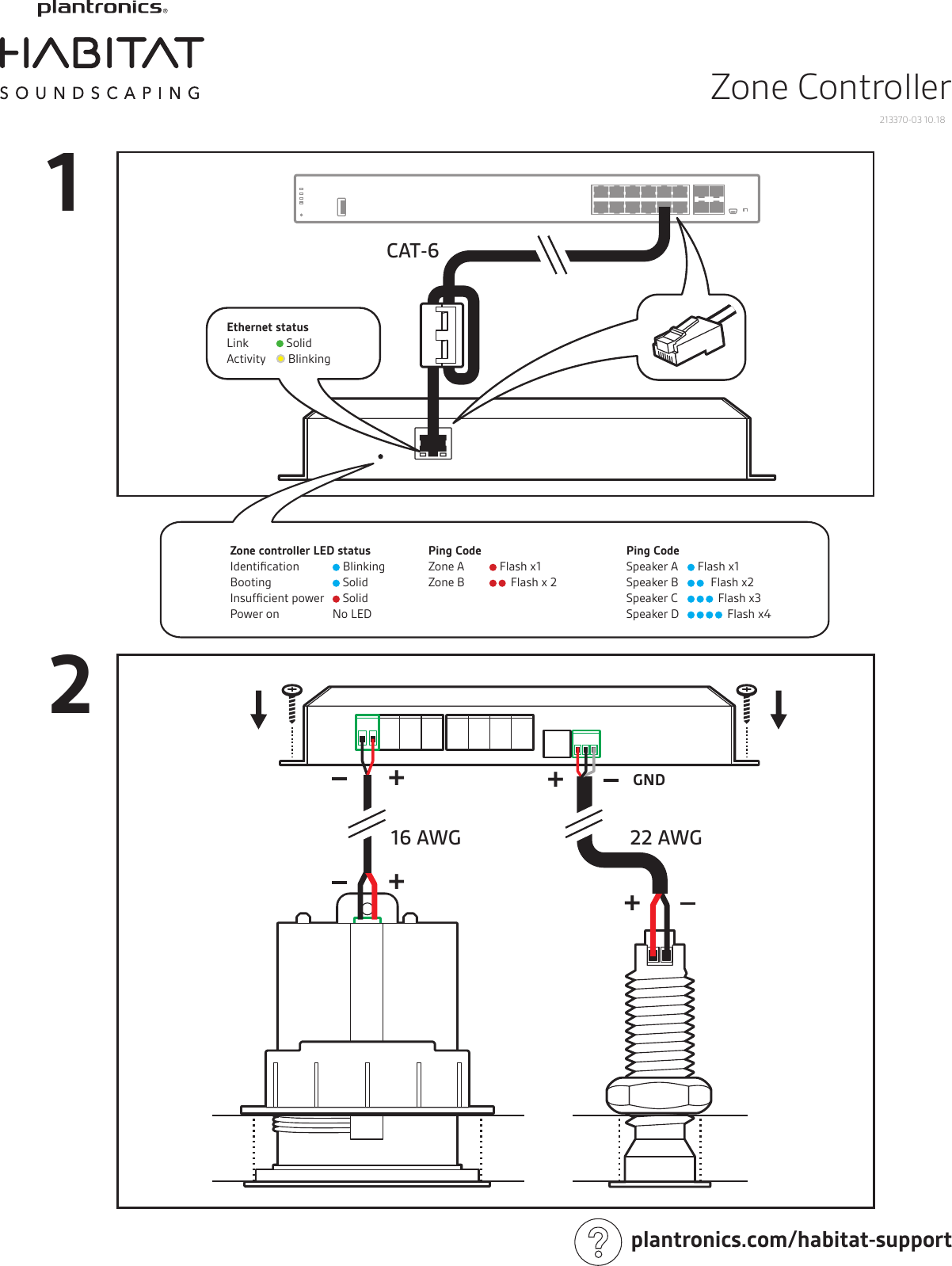 Page 1 of 2 - Poly 213371-03_zone_controller_QSG Habitat Soundscaping Zone Controller QSG