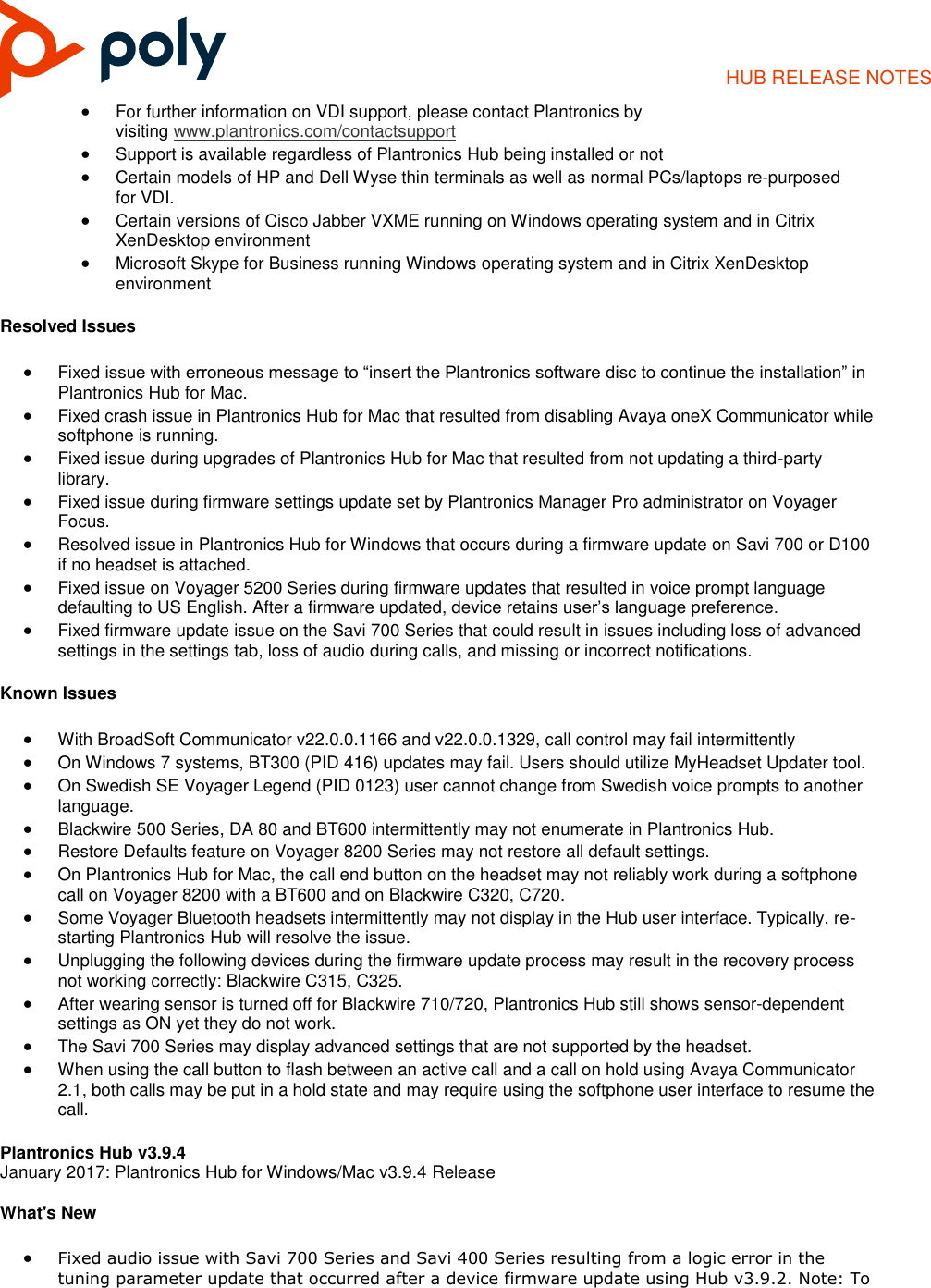 Page 2 of 6 - Poly  Plantronics Hub Earlier Versions