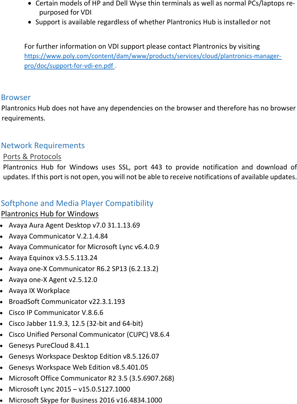 Poly Hub desktop install notes en