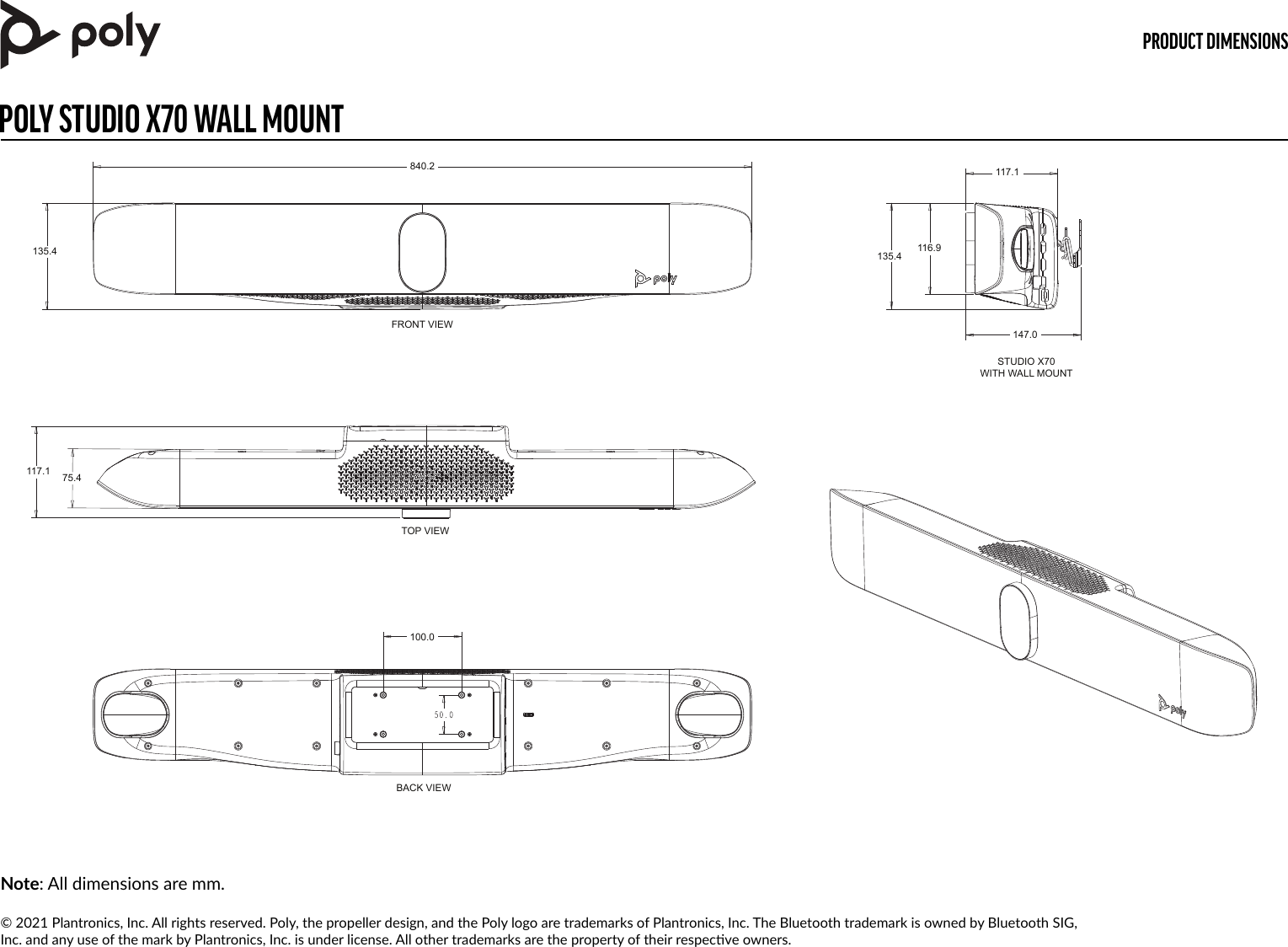 Page 3 of 3 - Poly Studio X70 Product Dimensions ?oid=00D500000007Iy W&ids=0684v00000GIp Yi&d=/a/4v0000002Hx R/ B05c9VK7W8b EVUZDAr Ms TX