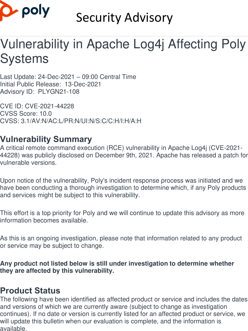 Page 1 of 10 - Poly  Plygn-21-08-poly-systems-apache